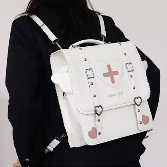 Japanese Sweet Lolita Kawaii Heart Angel Wing Backpack - Picture 2 of 5